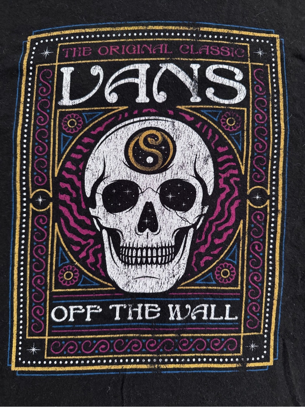 Vans Black Graphic Skull 'Off The Wall' Tee